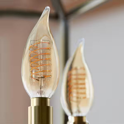 EcoSmart 1006 299 535 | (3-Pack) 60-Watt Equivalent BA11 Dimmable E12 Candelabra Fine Bendy Filament LED Vintage Edison Light Bulb Amber