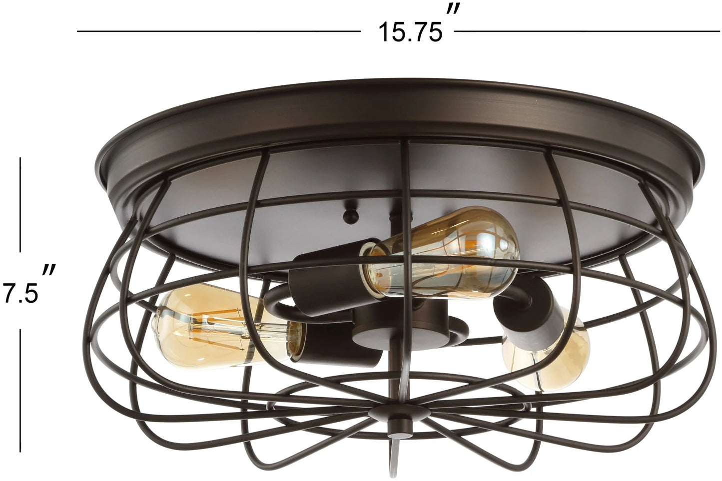 JONATHAN Y Lighting JYL9538A | Calvia 3 Light 16" Wide LED Flush Mount Drum Ceiling Fixture