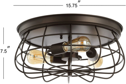 JONATHAN Y Lighting JYL9538A | Calvia 3 Light 16" Wide LED Flush Mount Drum Ceiling Fixture