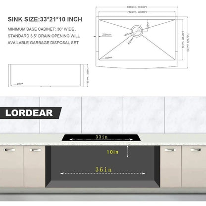 30" x 21" x 10" Gold Kitchen Sink | AF3021G