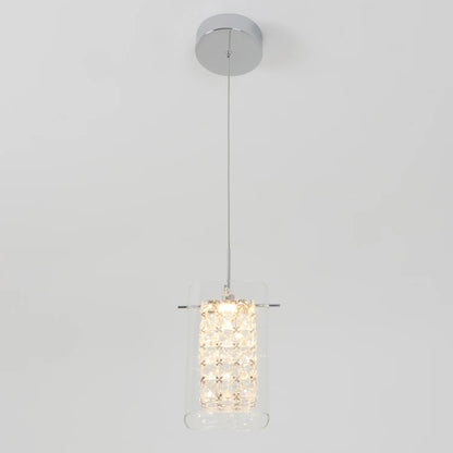 Artika PDT-1CC | Crystal Cube 1-Light LED Pendant Light in Chrome Finish