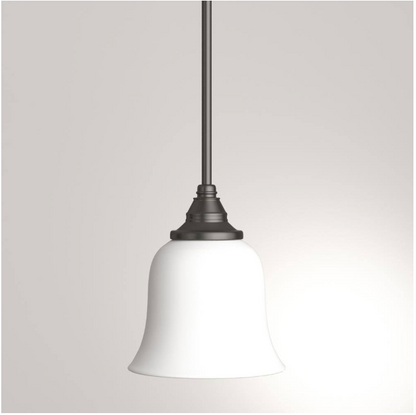 Hampton Bay 1001 409 264 | 1-Light Oil Rubbed Bronze Mini Pendant with Frosted White Glass Shade
