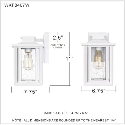 Quoizel WKF8407W | Wakefield 1 Light 11 inch White Lustre Outdoor Wall Lantern