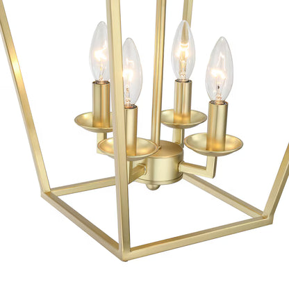 Faymart FAY-US-LT-107-SG | 4-Light Caged Pendant Light with Soft Gold Finish
