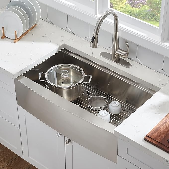 Apron Farmhouse Sink workstation Stainless Steel w/cutting board, stainer, etc. | AF3321-W