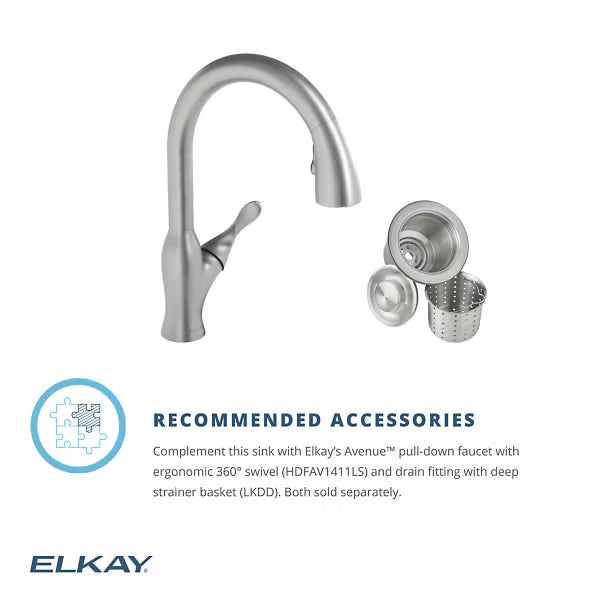 Elkay 1003-344-884 | Crosstown 33" Undermount Double Basin Stainless Steel Kitchen Sink with Basin Rack