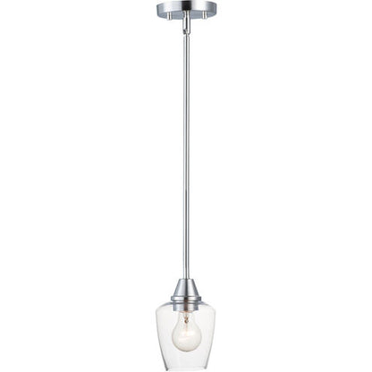 Maxim Lighting 96120CLBKSN | Goblet 5" Wide Pendant with Clear Glass Shade