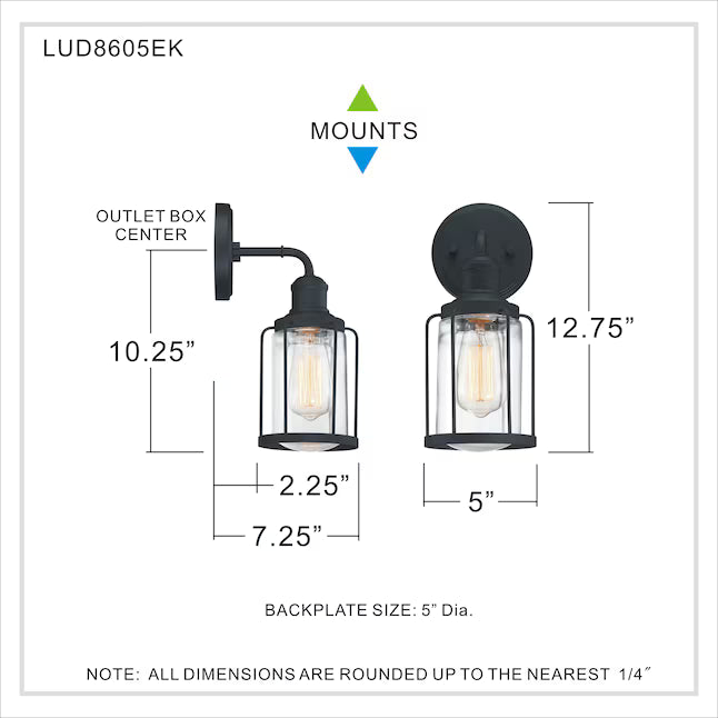 Quoizel LUD8605EK | Ludlow 13" Tall Bathroom Sconce with Clear Glass Shade