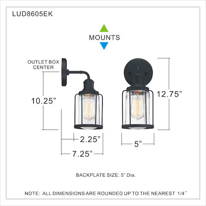 Quoizel LUD8605EK | Ludlow 13" Tall Bathroom Sconce with Clear Glass Shade