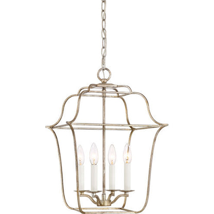 Quoizel GLY5204CS | Gallery 4 Light 14 inch Century Silver Leaf Foyer Piece Ceiling Light