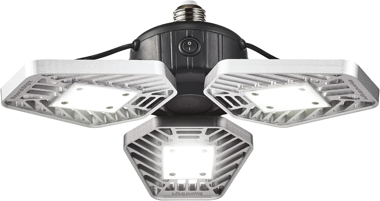 (Open Box) Beyond Bright LED Ultra-Bright Garage Light - 3 Adjustable Panels, Energy Efficient, Easy to Install, Durable and Long-Lasting Light for Garages, Warehouses and More