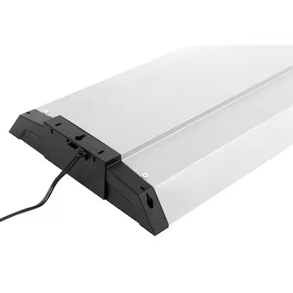Commercial Electric 1003 622 076 | 4 ft. 80-Watt 4000K Bright White 4-Light 7000 Lumens Gray Integrated LED Linkable Hanging Shop Light with Pull Chain