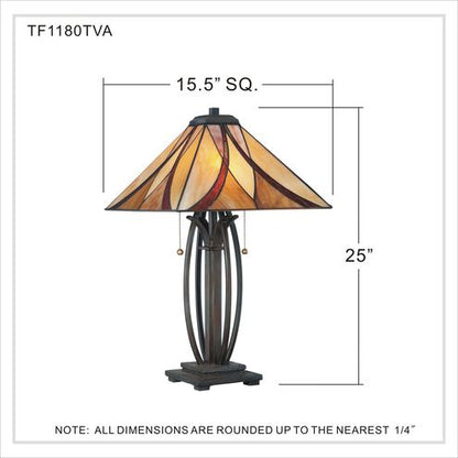 Quoizel TF1180TVA | Asheville 25 inch 75 watt Valiant Bronze Table Lamp Portable Light, Naturals