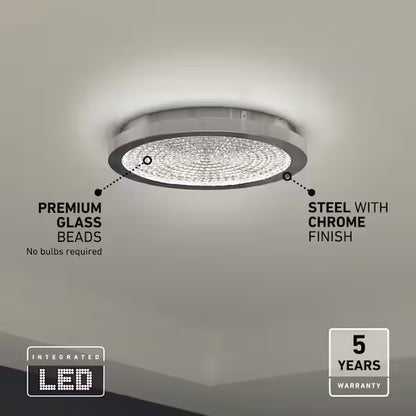 Artika CLGL-HD1 | 13.5" Flush Mount Ceiling Light in Chrome Finish