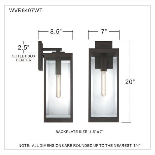 Quoizel WVR88407WT | Westover 1 Light 20 inch Western Bronze Outdoor Wall Lantern
