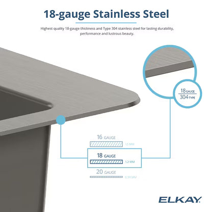 Elkay 1003-344-884 | Crosstown 33" Undermount Double Basin Stainless Steel Kitchen Sink with Basin Rack