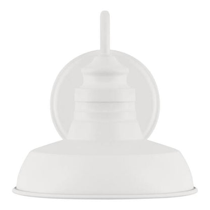 Hampton Bay 1006 330 588 | Elmcroft 7.63 in. 1-Light Designer White Farmhouse Wall Sconce with Metal Shade