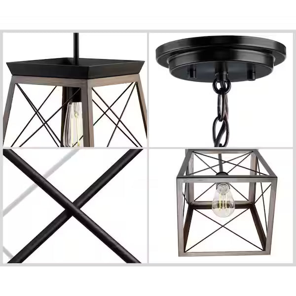 Progress Lighting P50041-020 | Briarwood Collection 1-Light Antique Bronze Kitchen Farmhouse Mini-Pendant Hanging Light