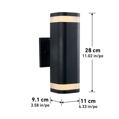 Artika NSBLES-ON | Mettle LED Indoor-Outdoor Wall Light in Matte Black