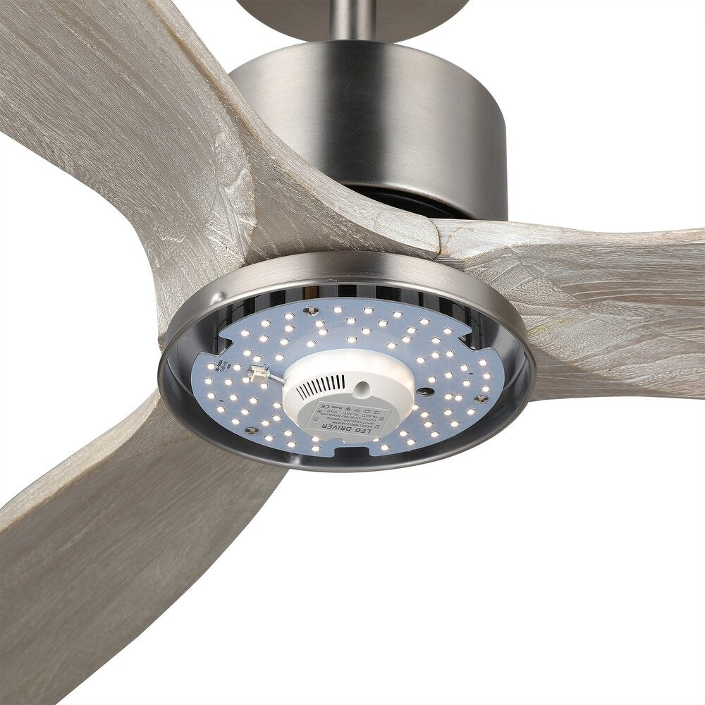 CO-Z 33441473 | 52" 3-Blade LED Ceiling Fan w Solid Wood Blades, Remote Control, Light Kit