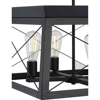 Progress Lighting P400047-031 |  Briarwood 4 Light 20" Wide Chandelier in Black