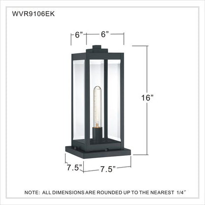 Quoizel WVR9106EK | Westover 1 Light 16 inch Earth Black Outdoor Pier Lantern