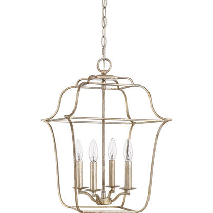 Quoizel GLY5204CS | Gallery 4 Light 14 inch Century Silver Leaf Foyer Piece Ceiling Light