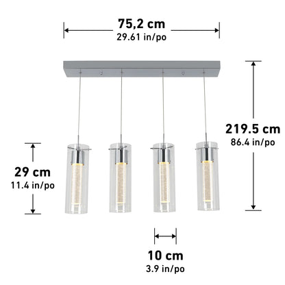 Artika OME59B-HD2 | Essence 4-Light LED Pendant in Chrome Finish