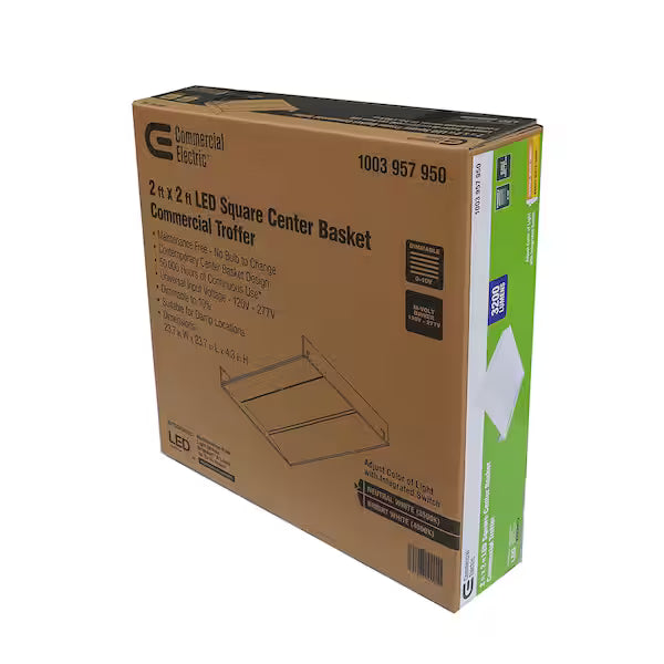 Commercial Electric 1003 957 950 | 2 ft. x 2 ft. 48- Watt Equivalent White Integrated LED