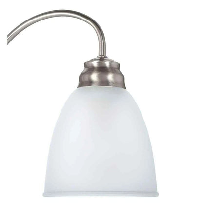 Hampton Bay 447 461 | Hamilton 3-Light Brushed Nickel Vanity Light with Frosted Glass Shades
