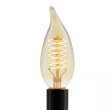 EcoSmart 1006 299 535 | (3-Pack) 60-Watt Equivalent BA11 Dimmable E12 Candelabra Fine Bendy Filament LED Vintage Edison Light Bulb Amber