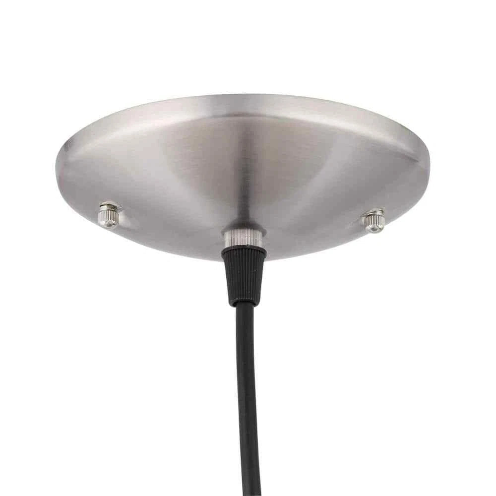 Hampton Bay 286 522 | 1-Light Brushed Nickel Rustic Steel Hanging Barn Light Warehouse Pendant