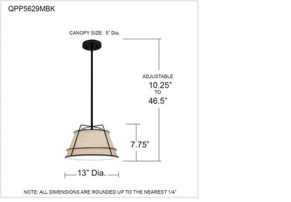 Quoizel QPP5629MBK | Burbidge 13" Wide Mini Pendant