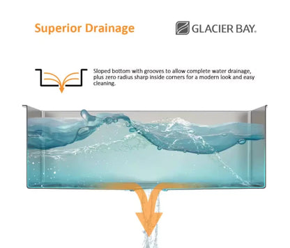 Glacier Bay 1004094255 | Zero Radius 27 in. Undermount Single Bowl 18 Gauge Stainless Steel Kitchen Sink with Accessories