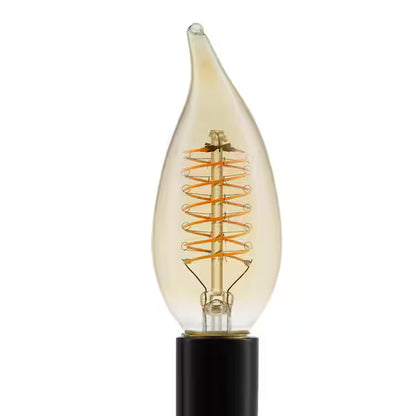 EcoSmart 1006 299 535 | (3-Pack) 60-Watt Equivalent BA11 Dimmable E12 Candelabra Fine Bendy Filament LED Vintage Edison Light Bulb Amber