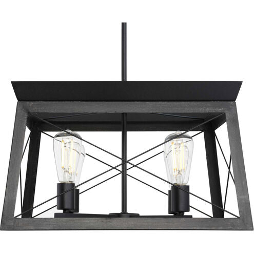 Progress Lighting P400047-031 |  Briarwood 4 Light 20" Wide Chandelier in Black