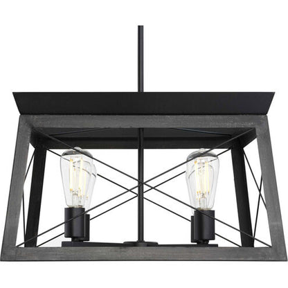 Progress Lighting P400047-031 |  Briarwood 4 Light 20" Wide Chandelier in Black