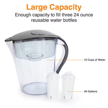 HDX HS530 | 10-Cup Large Water Filter Pitcher, BPA Free