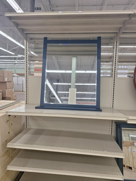 Larger Blue Wood Mirror