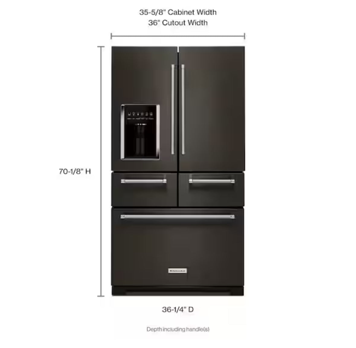 25.8 cu. ft. French Door Refrigerator in Black Stainless with Platinum Interior