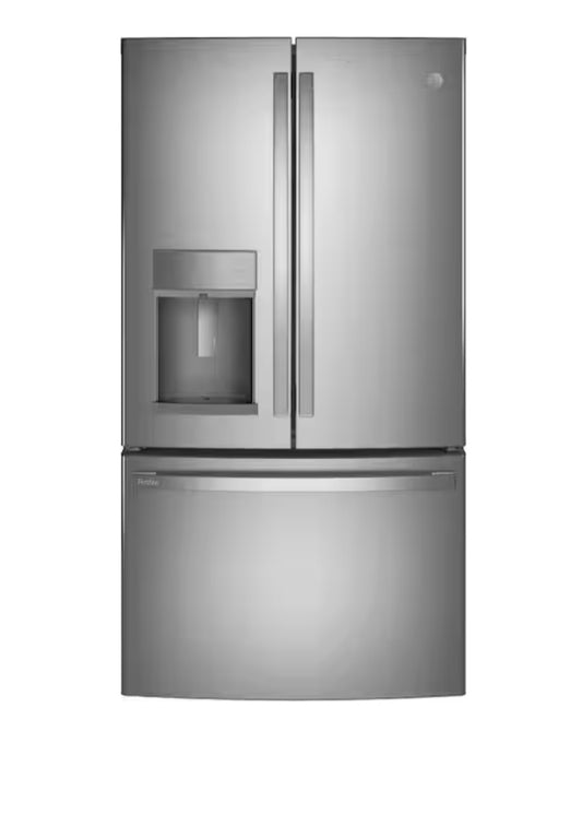 Profile 22.1 cu. ft. French Door Refrigerator with Hands-Free Autofill in Stainless Steel, Counter Depth PYE22KYNJFS