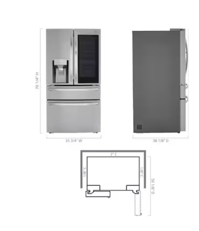 LG LMRVS3006S. Craft Ice Full-Convert Drawer 29.5-cu ft 4-Door Smart French Door Refrigerator with Dual Ice Maker, Water and Ice Dispenser and Door within Door (Fingerprint Resistant) ENERGY STAR