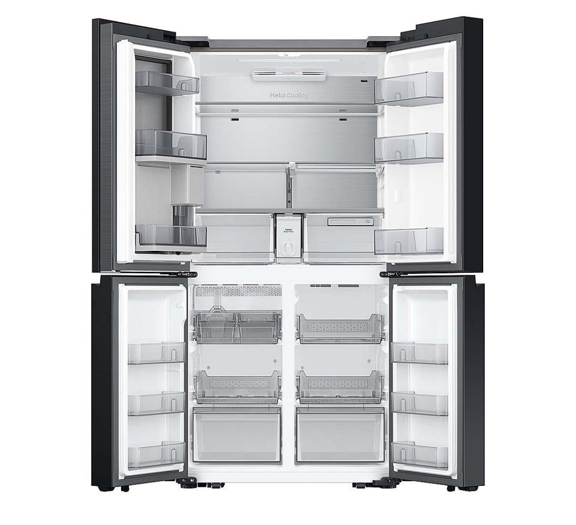 Samsung - Bespoke 23 Cu. Ft. 4-Door Flex French Door Counter Depth Refrigerator with Beverage Center (panel sold separately)