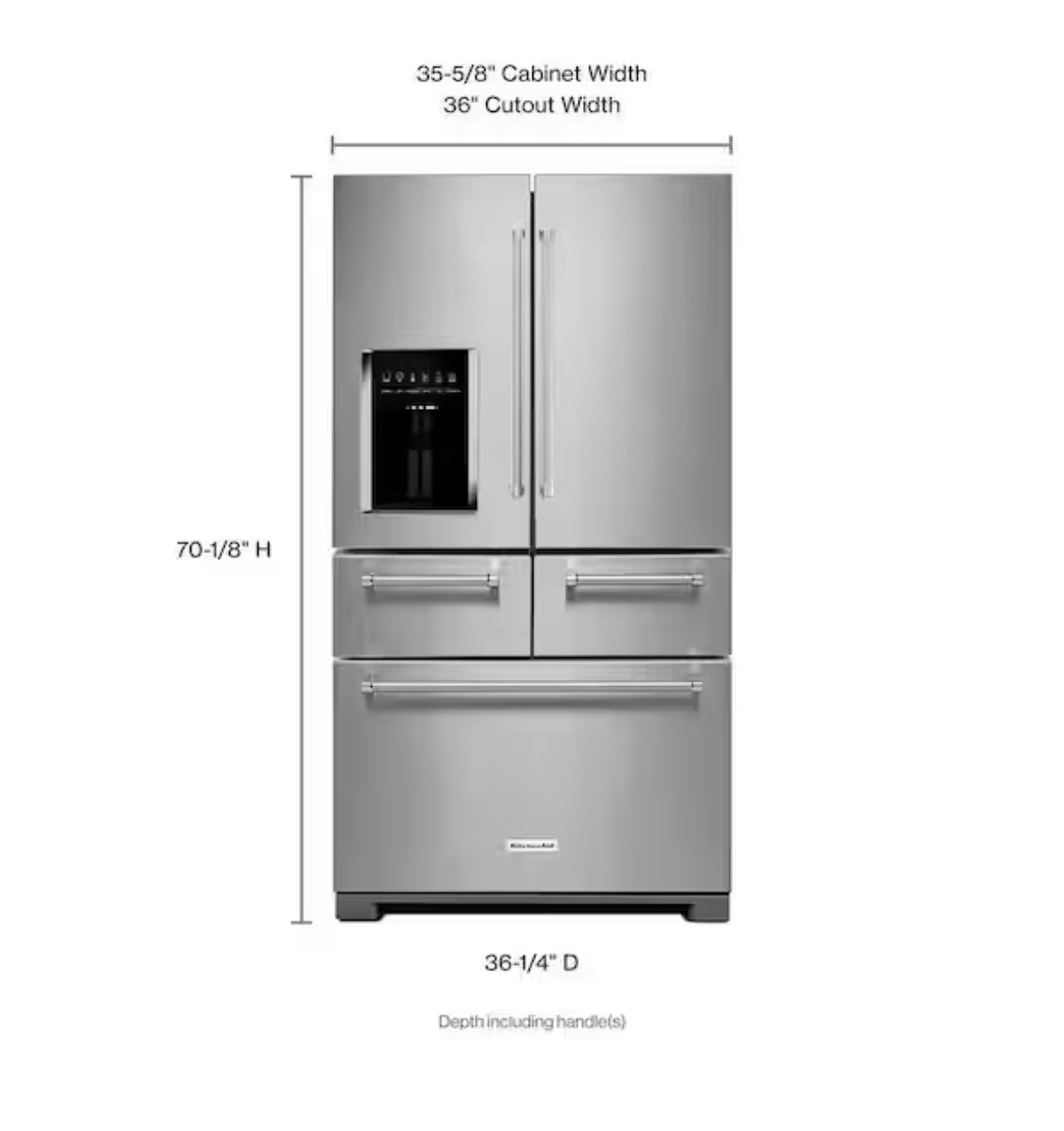 25.8 cu. ft. French Door Refrigerator in Stainless Steel with Platinum Interior