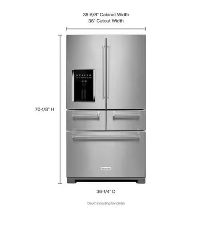 25.8 cu. ft. French Door Refrigerator in Stainless Steel with Platinum Interior