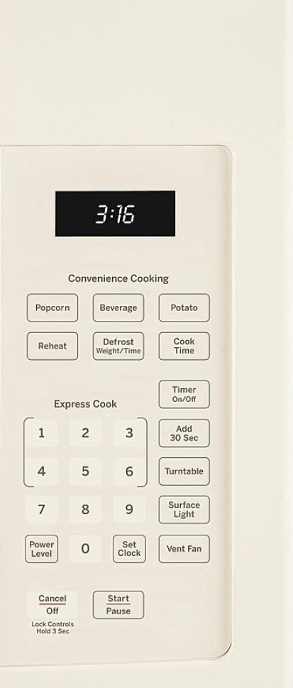 GE JVM3160DF4CC- 1.6 Cu. Ft. Over-the-Range Microwave - Bisque