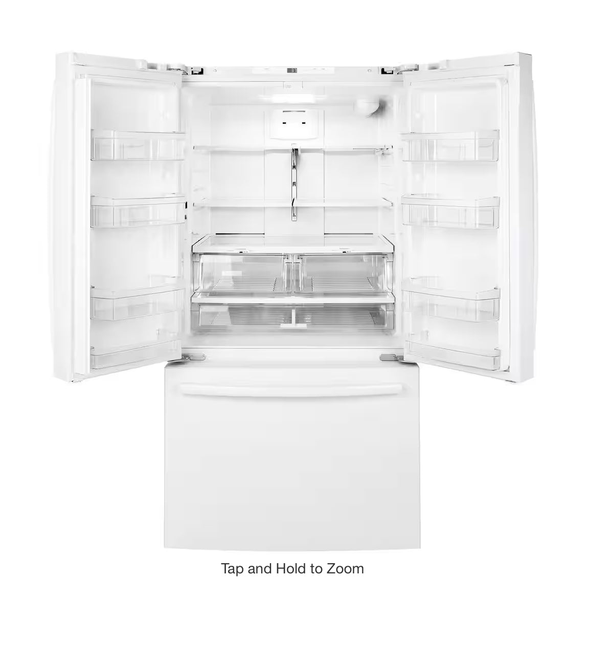 27 cu. ft. French Door Refrigerator in White with Internal Dispenser, ENERGY STAR GNE27JGMWW