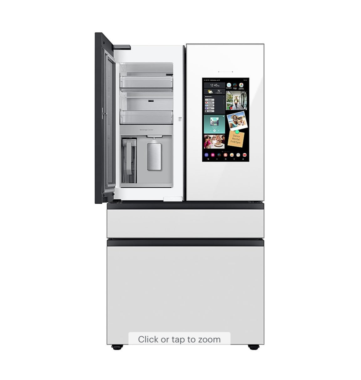 Samsung RF29BB8900AW - BESPOKE 29 cu. ft. 4-Door French Door Smart Refrigerator with Family Hub - Custom Panel Ready