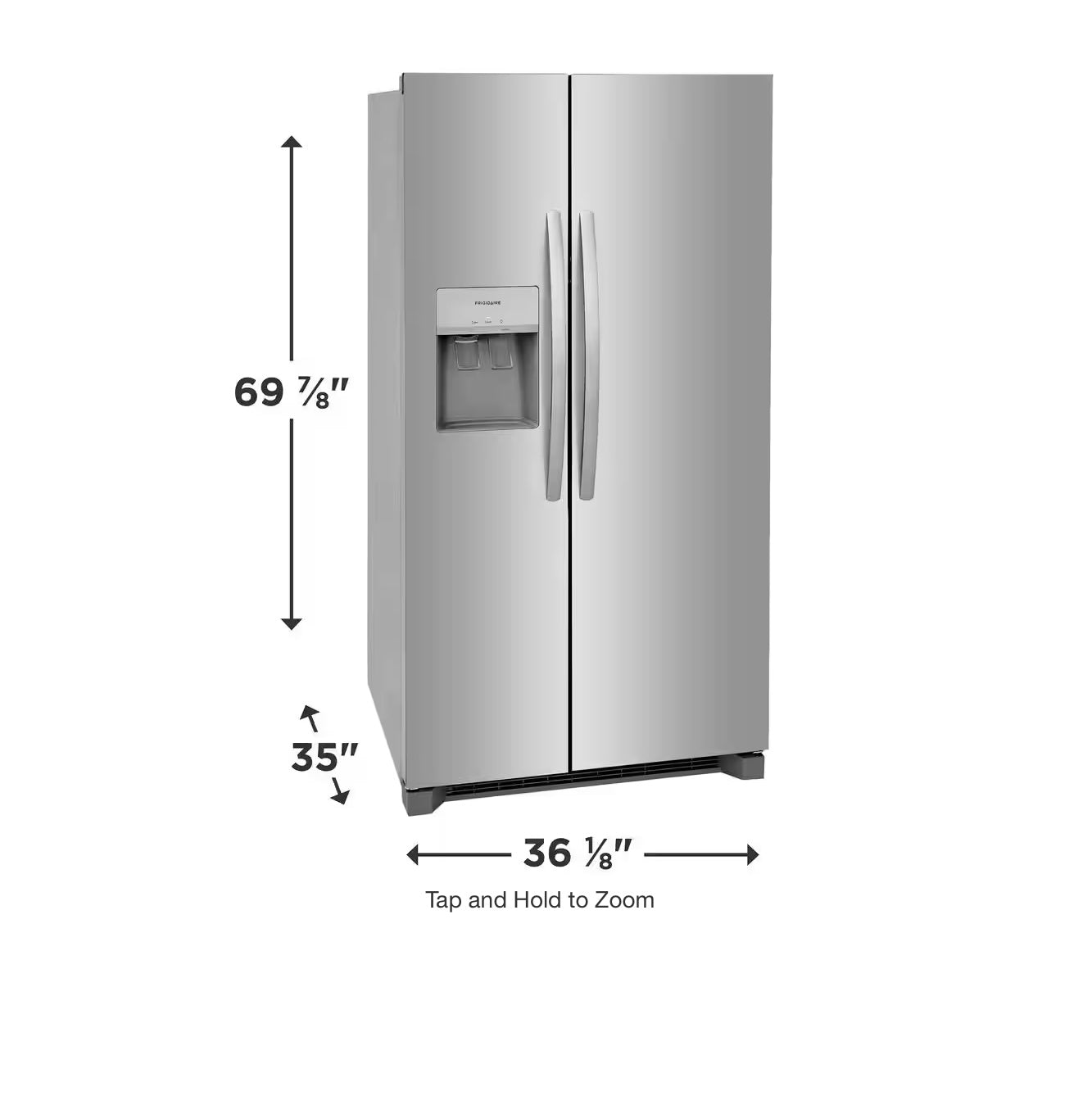 36 in. 25.6 cu. ft. Side by Side Refrigerator in Stainless Steel, Standard Depth FRSS2623AS 53109112