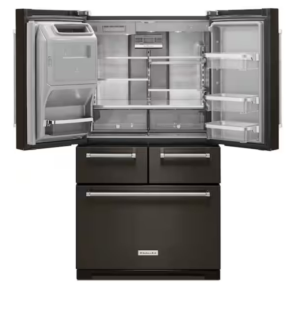 25.8 cu. ft. French Door Refrigerator in Black Stainless with Platinum Interior